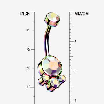 Detail View 1 of Colorline Majestic Sparkle Bali Internally Threaded Belly Button Ring-Aurora Borealis